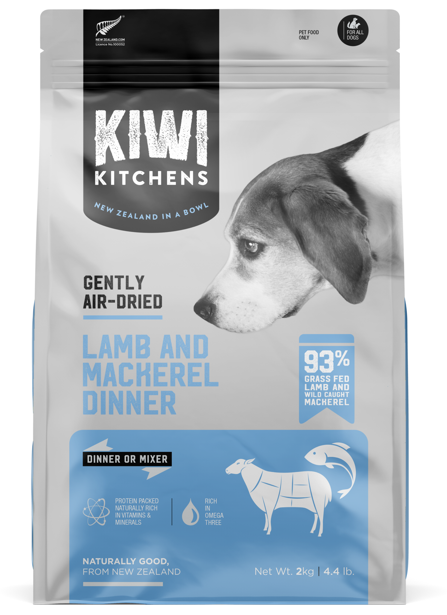 Kiwi Kitchens Air Dried Dog Food Lamb & Mackerel